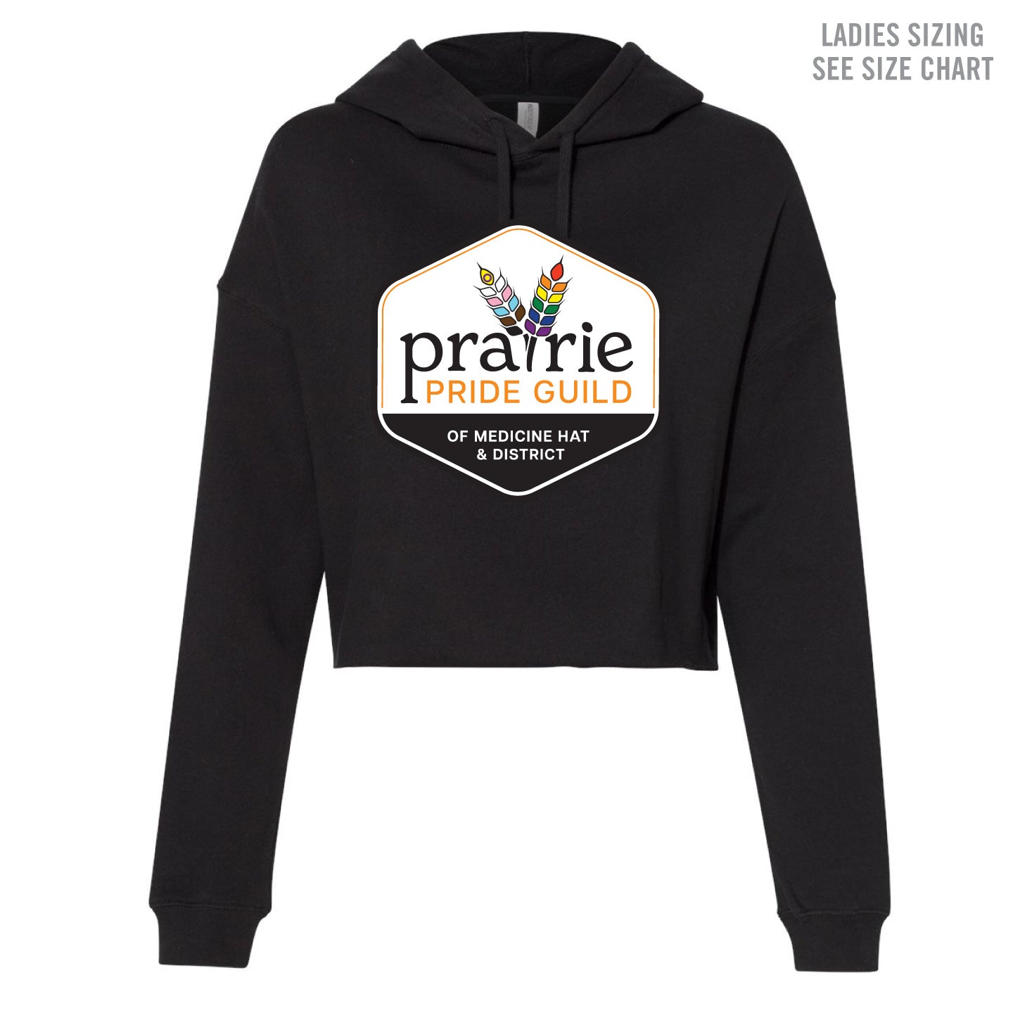 Prairie Pride Guild Full Logo Ladies Cropped Premium Hoodie (PPGT005-AFX64CRP)