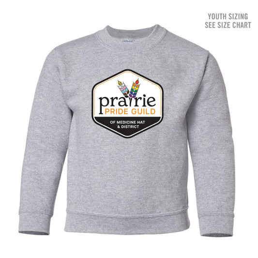 Prairie Pride Guild Full Logo YOUTH Crewneck Sweatshirt (PPGT007-18000B)