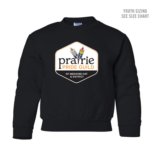 Prairie Pride Guild Full Logo YOUTH Crewneck Sweatshirt (PPGT007-18000B)