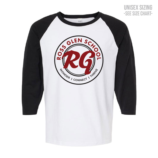 Ross Glen Maroon Crest ADULT Baseball T-Shirt (RGST006-5540)