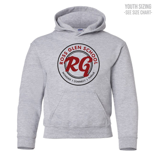 Ross Glen Maroon Crest YOUTH Pullover Hoodie (RGST007-Y2500)