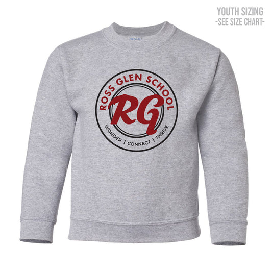 Ross Glen Maroon Crest YOUTH Crewneck Sweatshirt (RGST006-18000B)