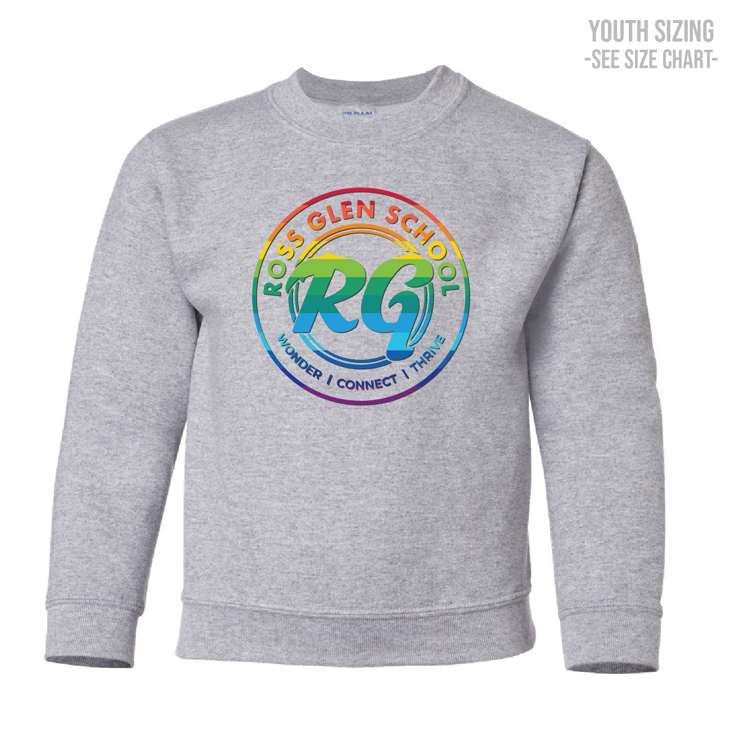 Ross Glen Pride Crest YOUTH Crewneck Sweatshirt (RGST004-18000B)