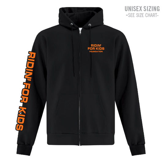 Ridin' For Kids - Adult Unisex Zip Hoodie with sleeve print (RFKT-003PC-F2600)