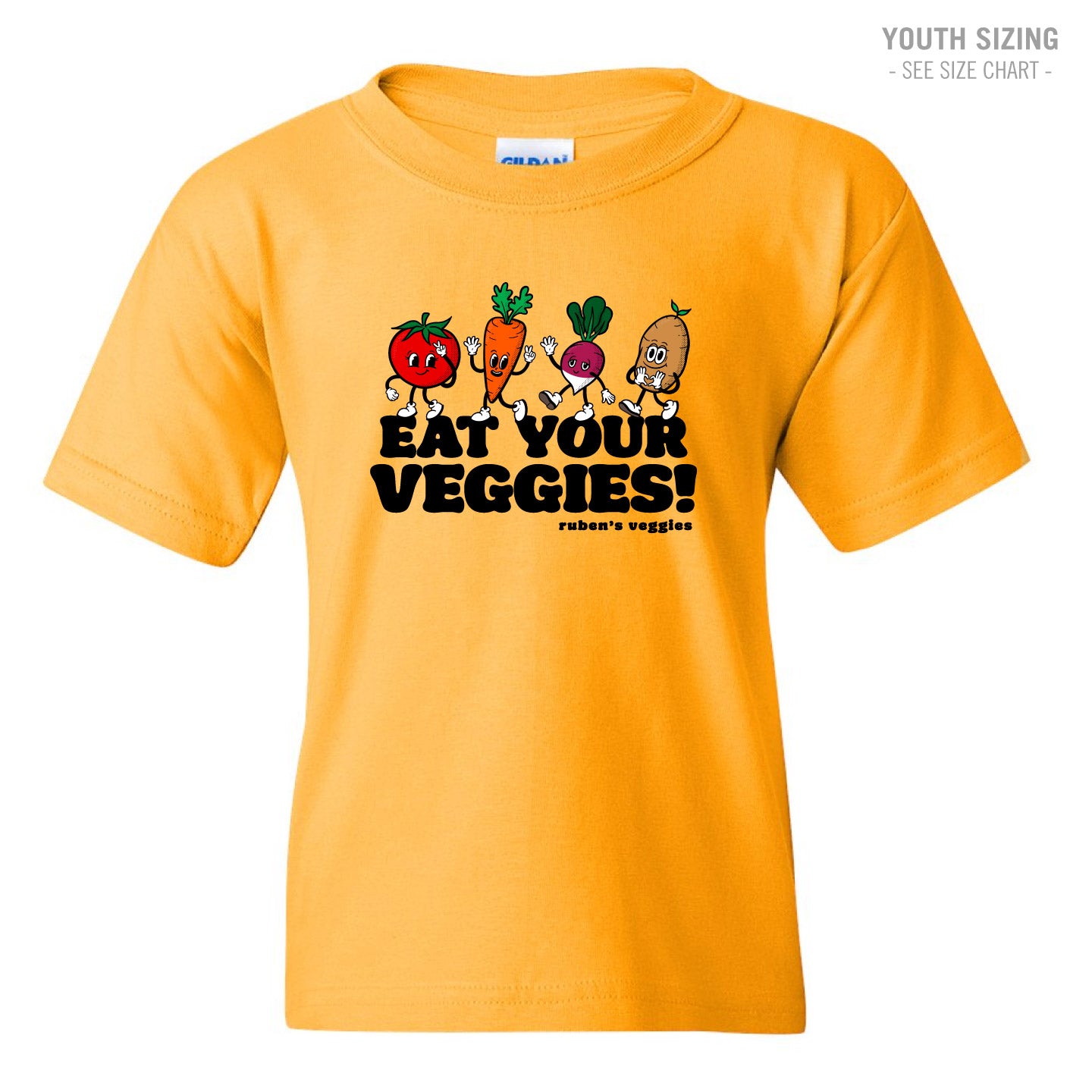 Ruben's Veggies Cartoony YOUTH T-Shirt (RVT010-5000B)