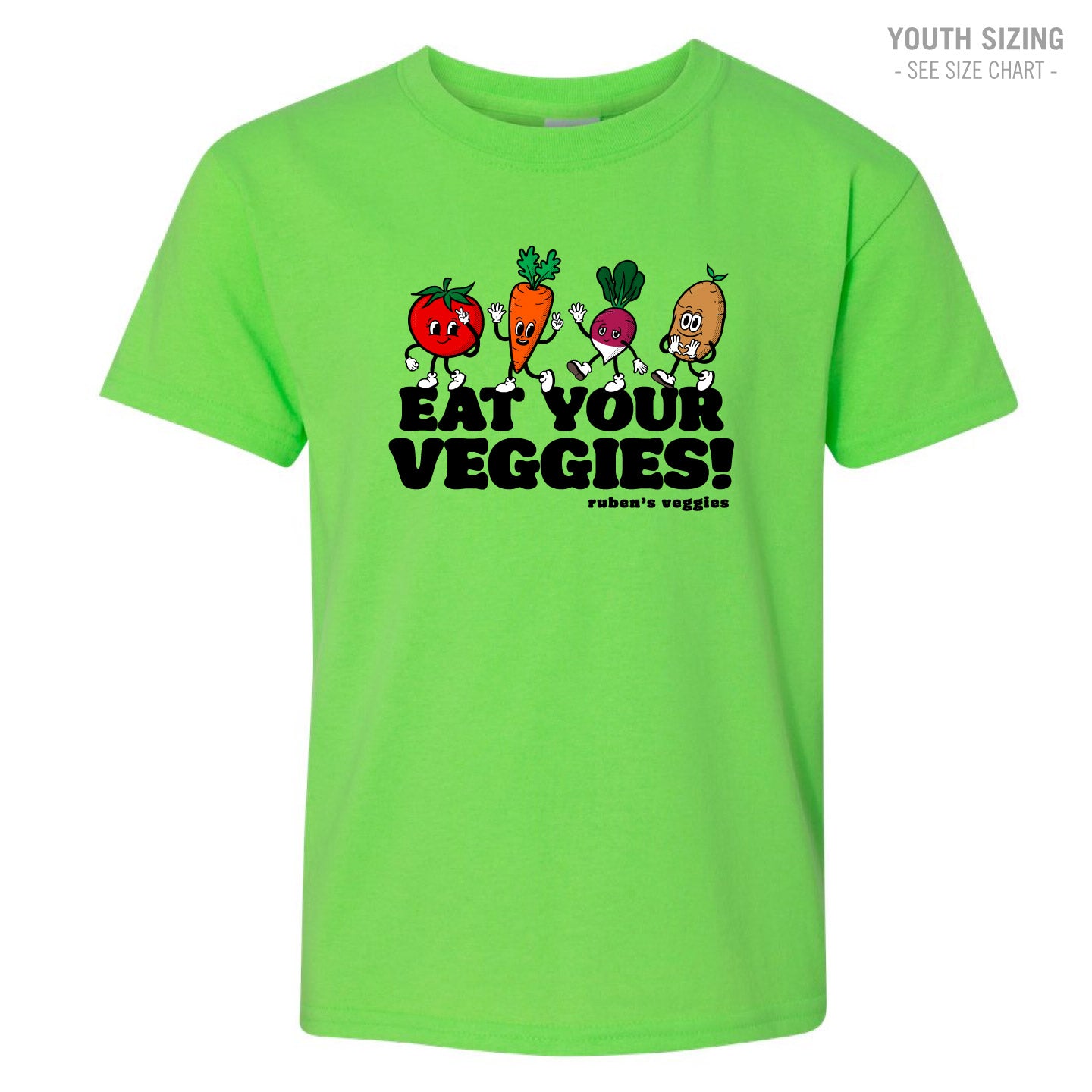 Ruben's Veggies Cartoony YOUTH T-Shirt (RVT010-5000B)