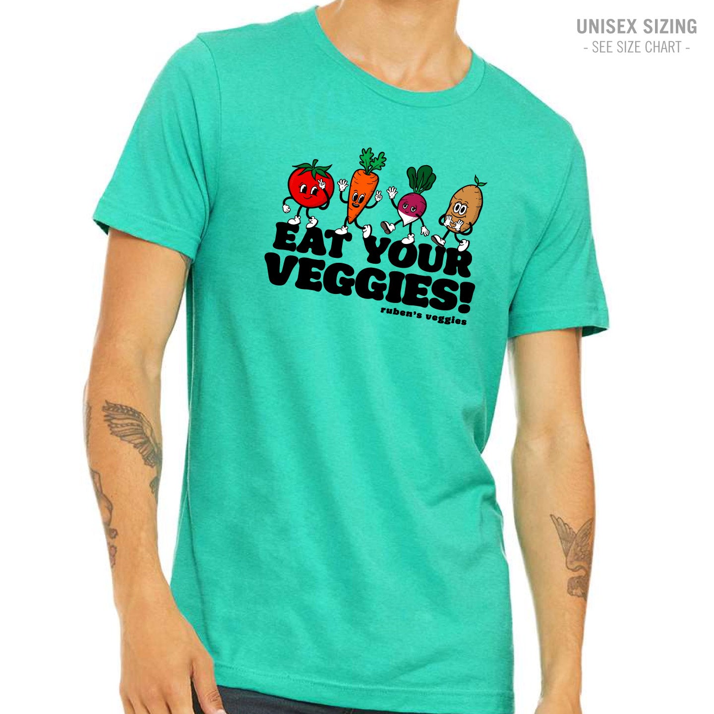 Ruben's Veggies Cartoony Premium Unisex Ringspun T-Shirt (RVT009-3001CVC)