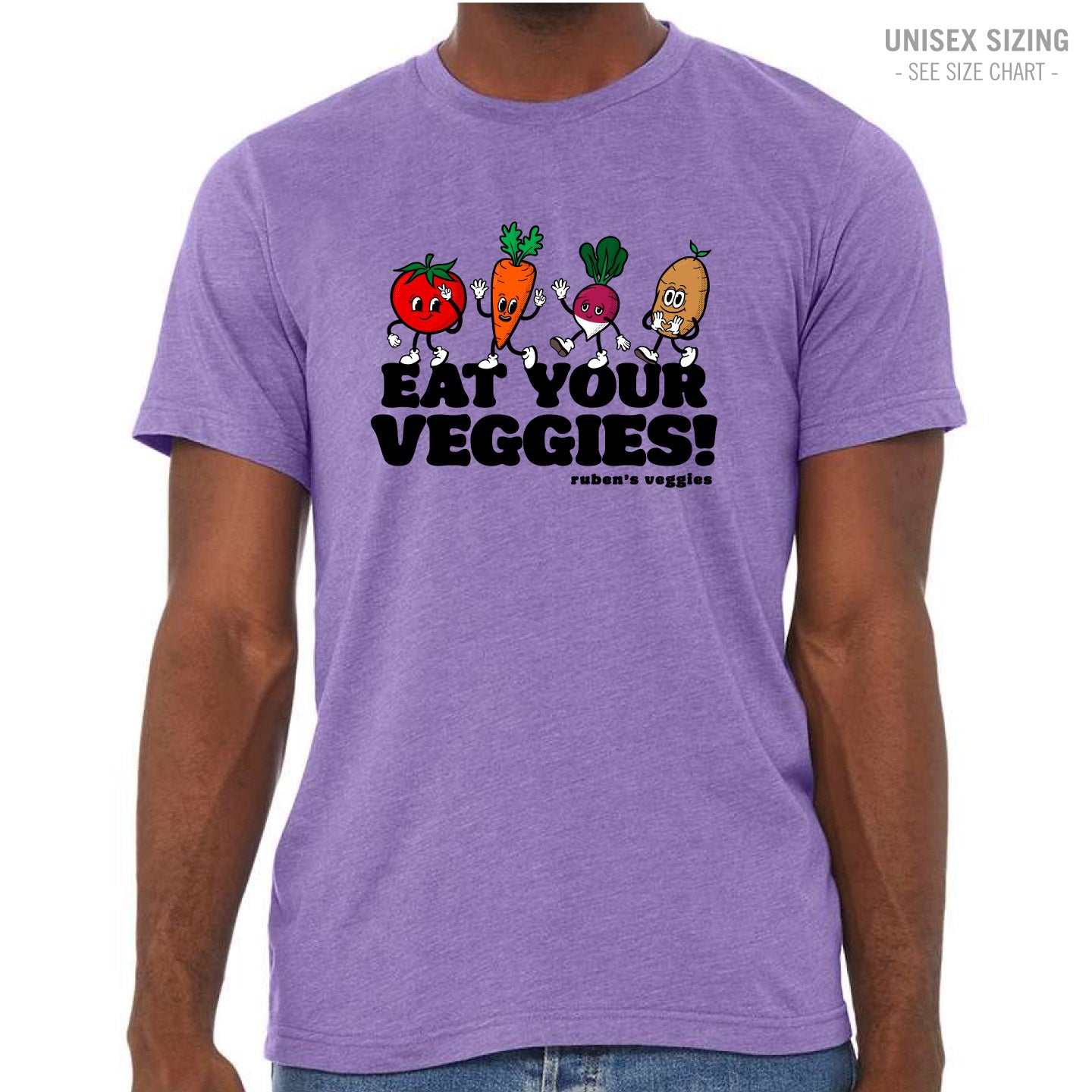 Ruben's Veggies Cartoony Premium Unisex Ringspun T-Shirt (RVT009-3001CVC)