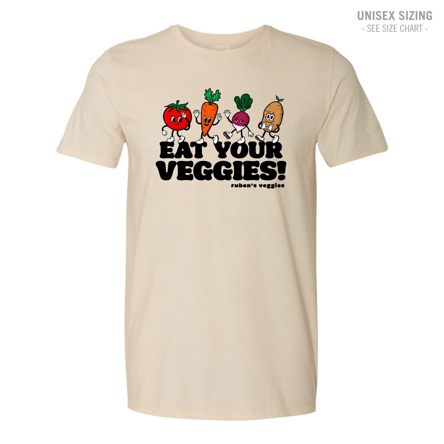 Ruben's Veggies Cartoony Unisex T-Shirt (RVT009-64000)