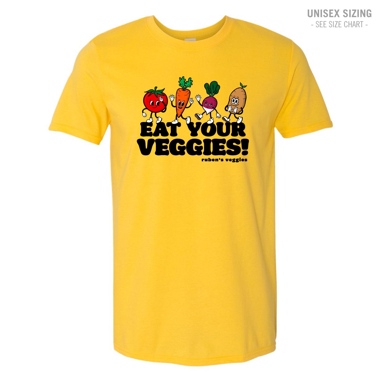 Ruben's Veggies Cartoony Unisex T-Shirt (RVT009-64000)