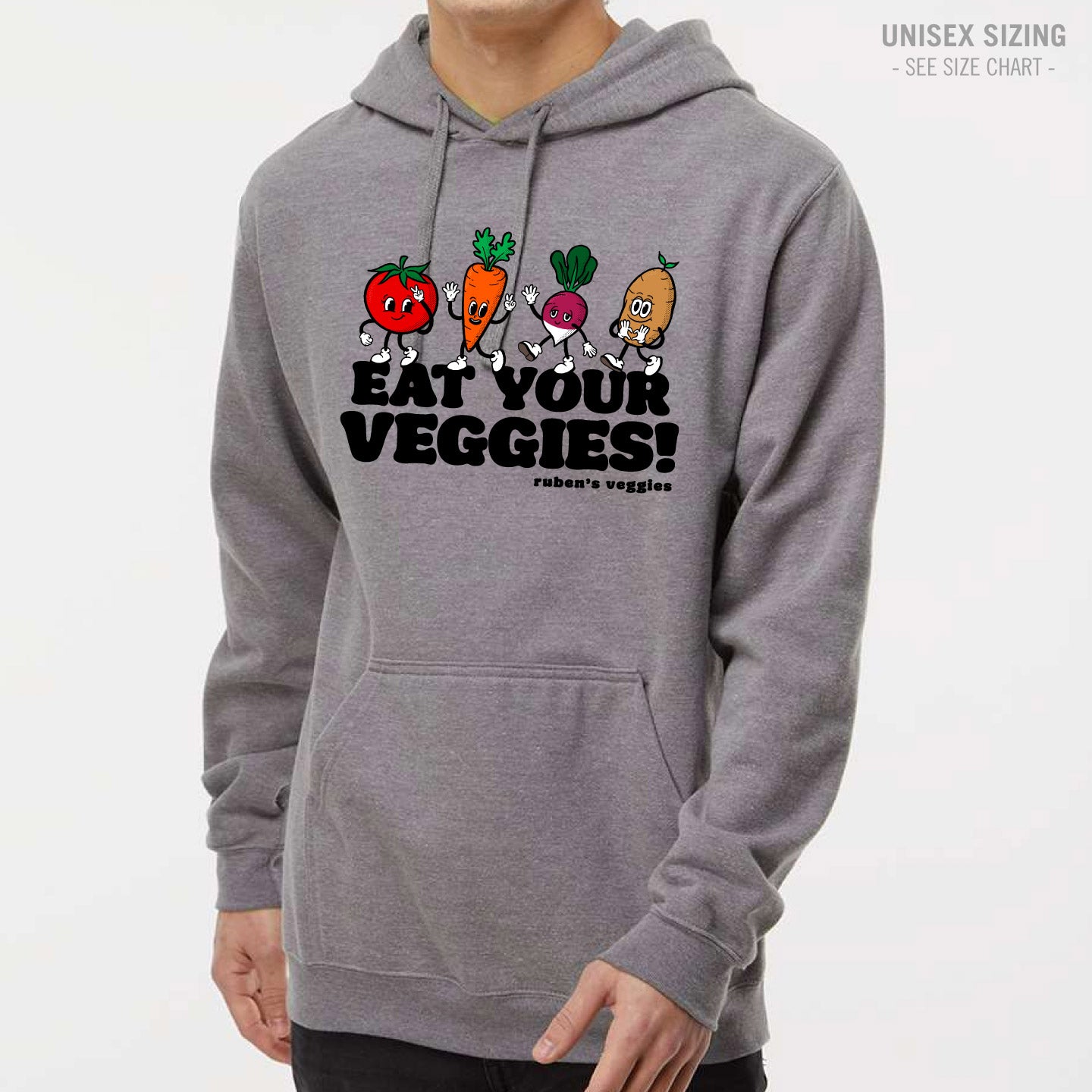 Ruben's Veggies Cartoony Unisex Hoodie (RVT009-3320)