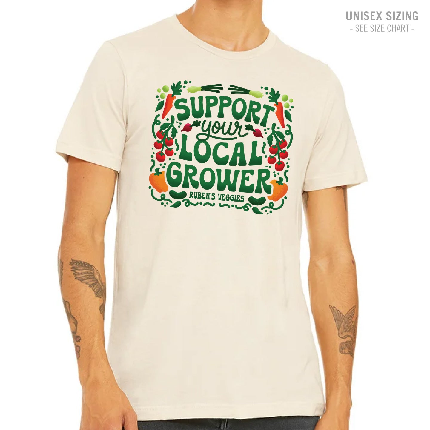 Ruben's Veggies Local Grower Premium Unisex Ringspun T-Shirt (RVT005-3001CVC)