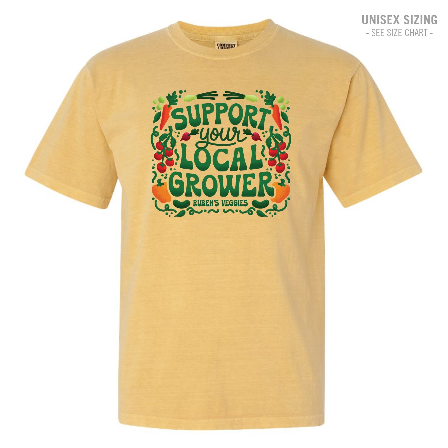 Ruben's Veggies Local Grower Retro Dyed Unisex Ringspun T-Shirt (RVT005-1717)