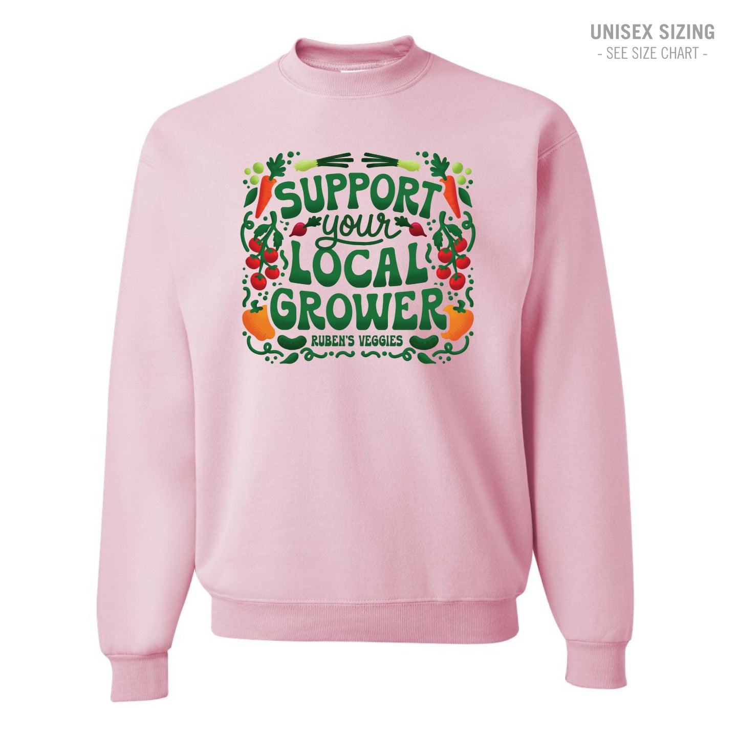 Ruben's Veggies Local Grower Unisex Crewneck Sweatshirt (RVT005-562MR)