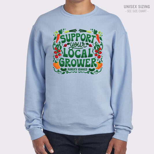 Ruben's Veggies Local Grower Unisex Crewneck Sweatshirt (RVT005-562MR)