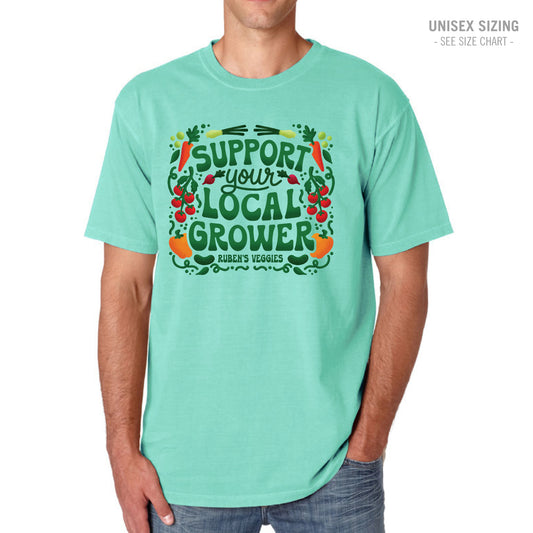 Ruben's Veggies Local Grower Retro Dyed Unisex Ringspun T-Shirt (RVT005-1717)