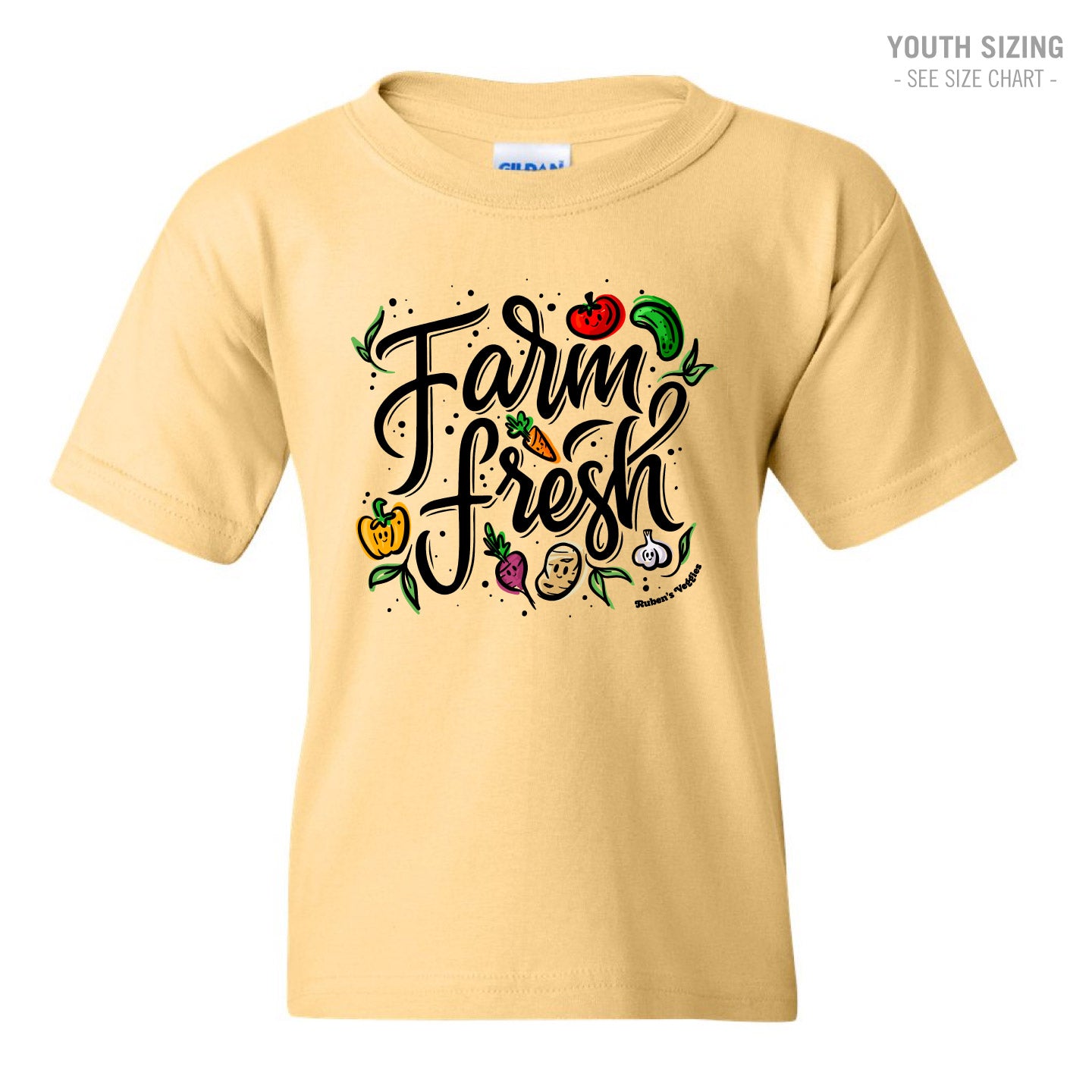 Ruben's Veggies Farm Fresh YOUTH T-Shirt (RVT007-5000B)