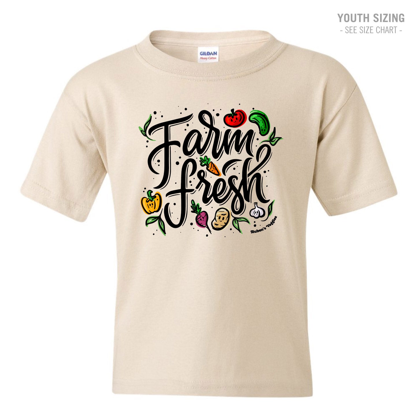 Ruben's Veggies Farm Fresh YOUTH T-Shirt (RVT007-5000B)