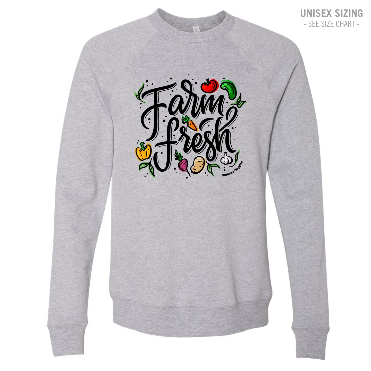 Ruben's Veggies Farm Fresh Premium Unisex Crewneck Sweatshirt (RVT014-3901)