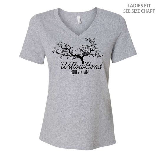 Willowbend Large Logo Ladies Relaxed Fit V-Neck T-Shirt (WBT003-6405CVC)