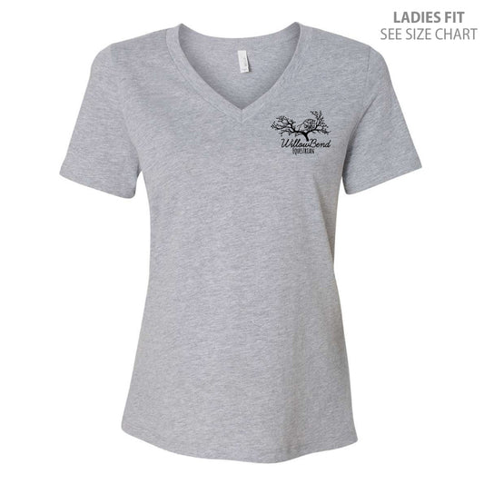 Willowbend Large Logo Ladies Relaxed Fit V-Neck T-Shirt (WBT001-6405CVC)