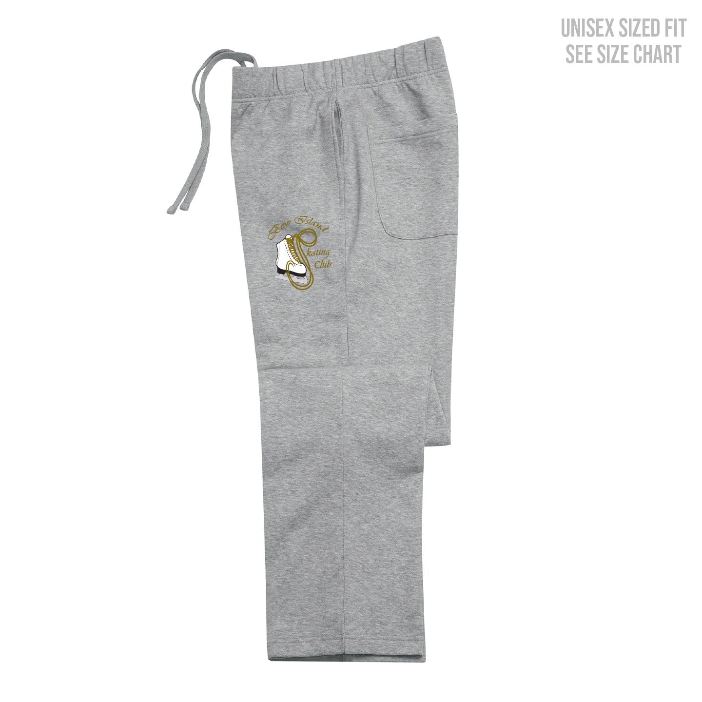 Bow Island Skating Club ADULT Open Bottom Sweatpants (BIST003-KOI2280)