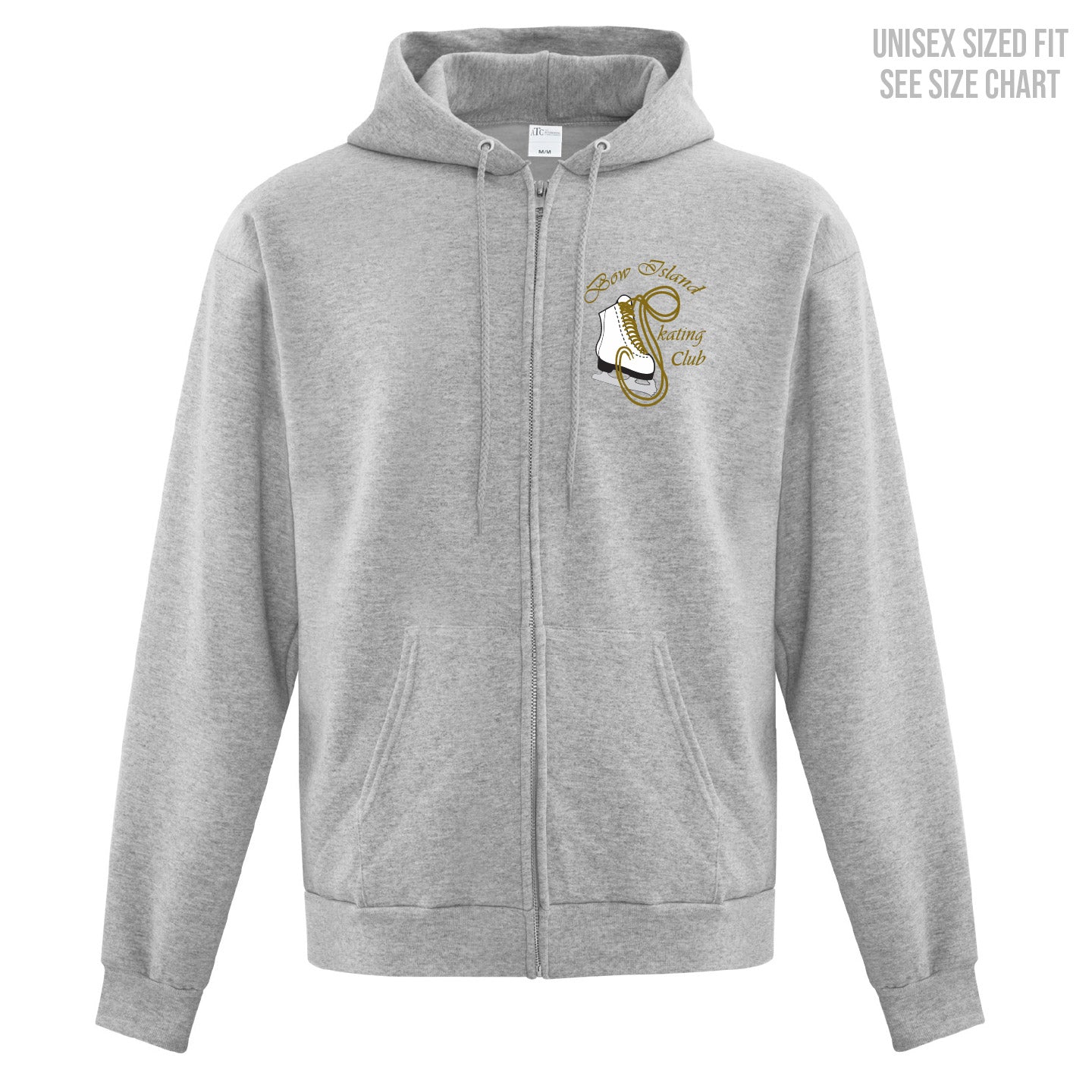 Bow Island Skating Club ADULT Zip-Up Hoodie (BIST003-F2600)