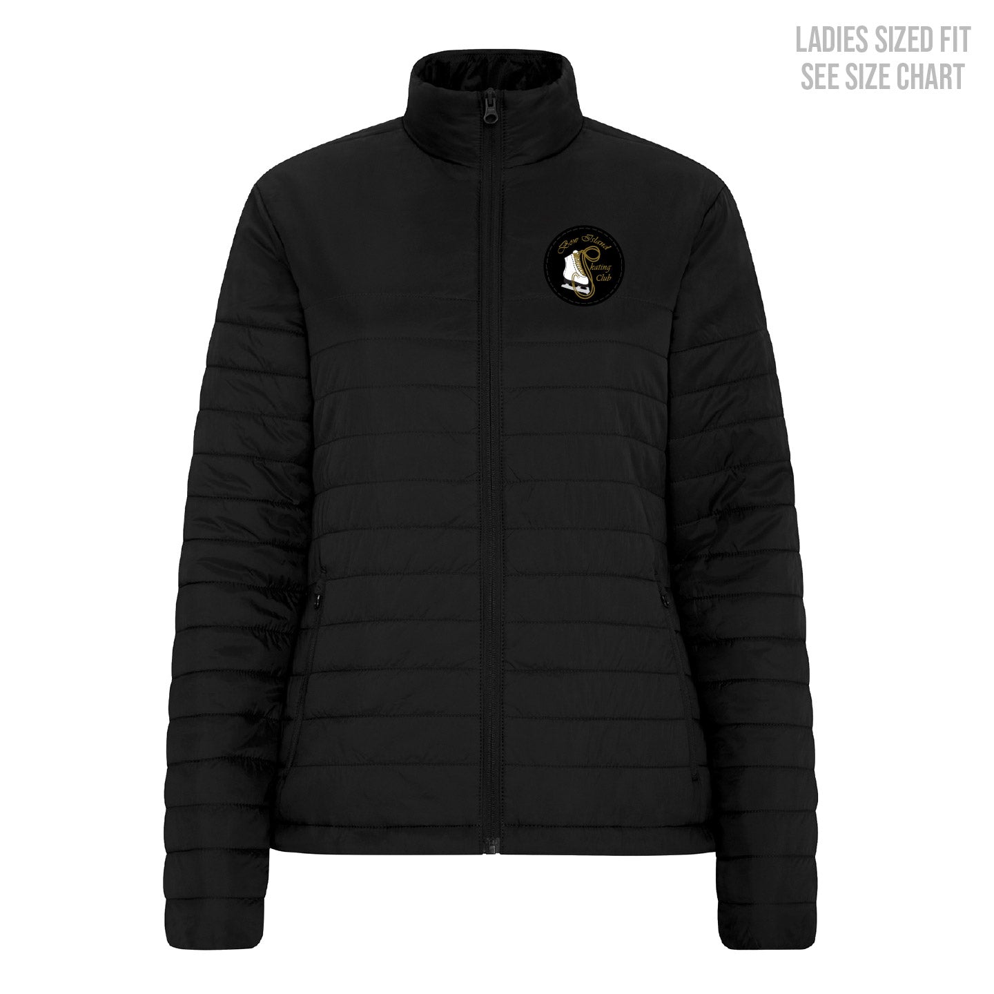 Bow Island Skating Club LADIES Lightweight Patched Puffer Jacket (BISP001-CH7690L)