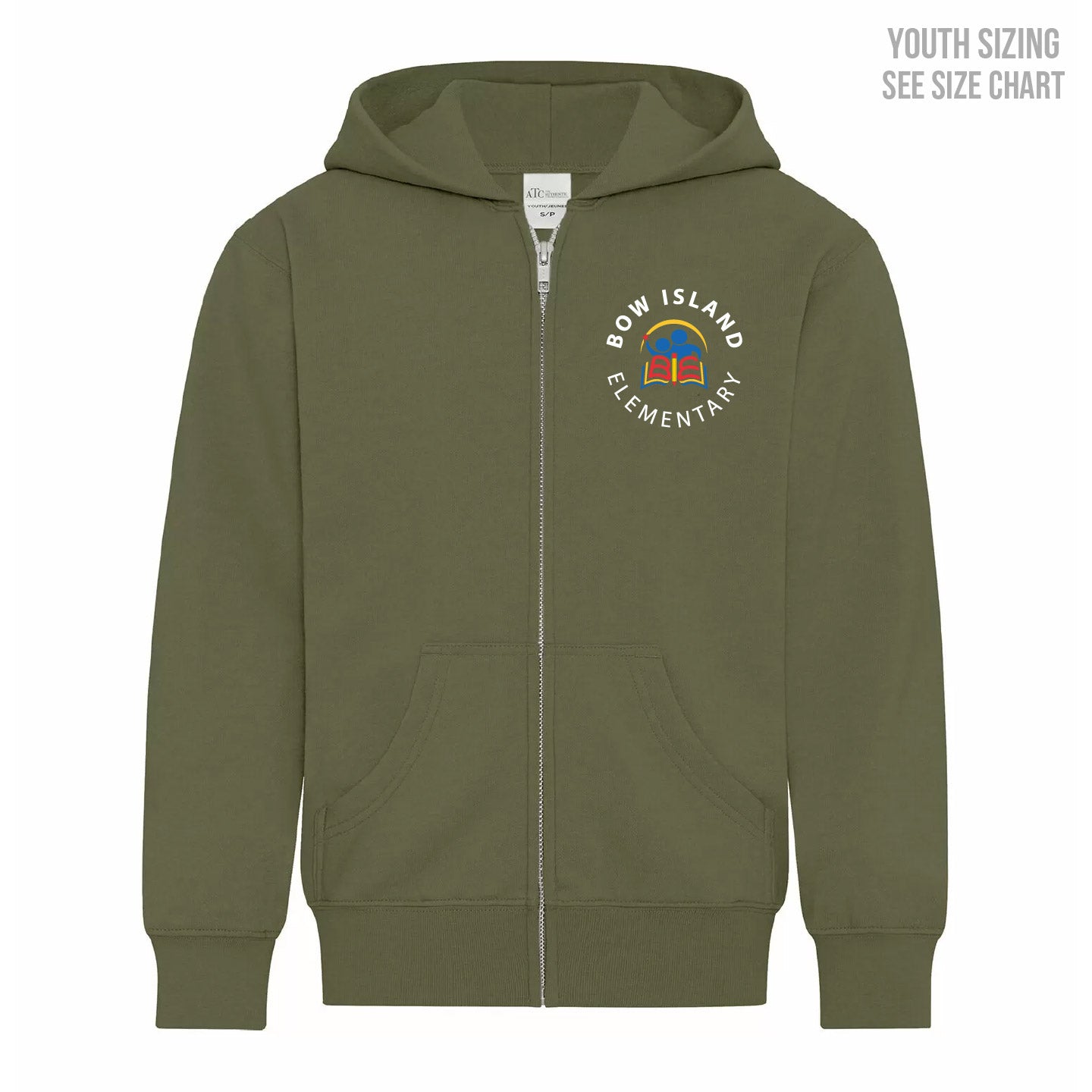 Bow Island Elementary YOUTH Zip Up Hoodie (BOWT003-Y2600)