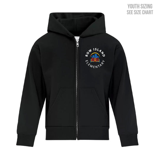 Bow Island Elementary YOUTH Zip Up Hoodie (BOWT003-Y2600)