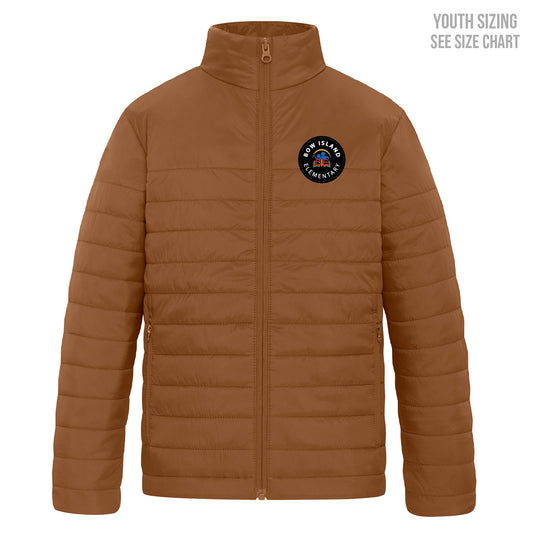 Bow Island Elementary School YOUTH Lightweight Puffer Jacket (BOWT006BP7-CH7690Y)