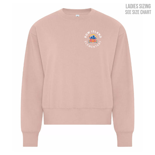 Bow Island Elementary LADIES Cropped Sweatshirt (BOWT003-KOI2240L)