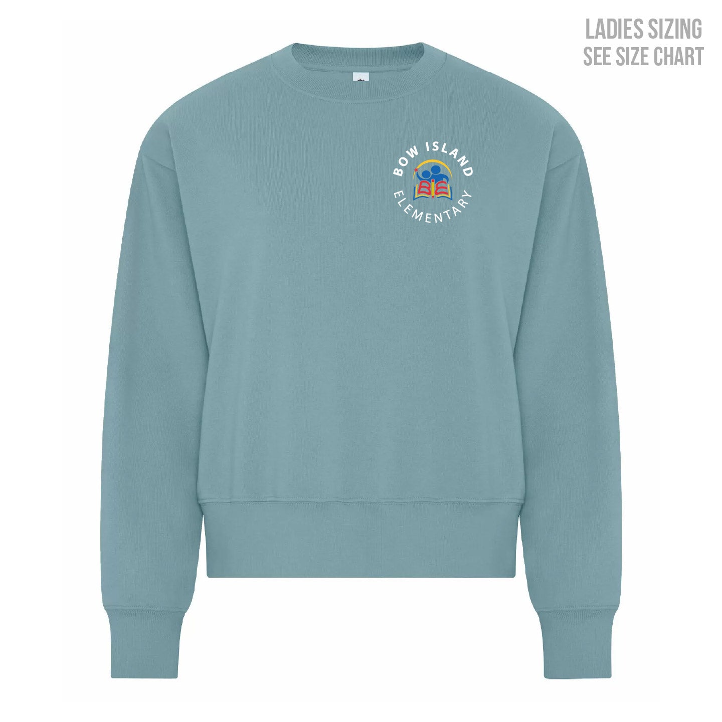 Bow Island Elementary LADIES Cropped Sweatshirt (BOWT003-KOI2240L)