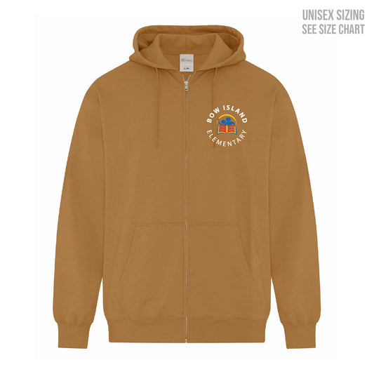Bow Island Elementary ADULT Zip-Up Hoodie (BOWT003-ATCF2600)
