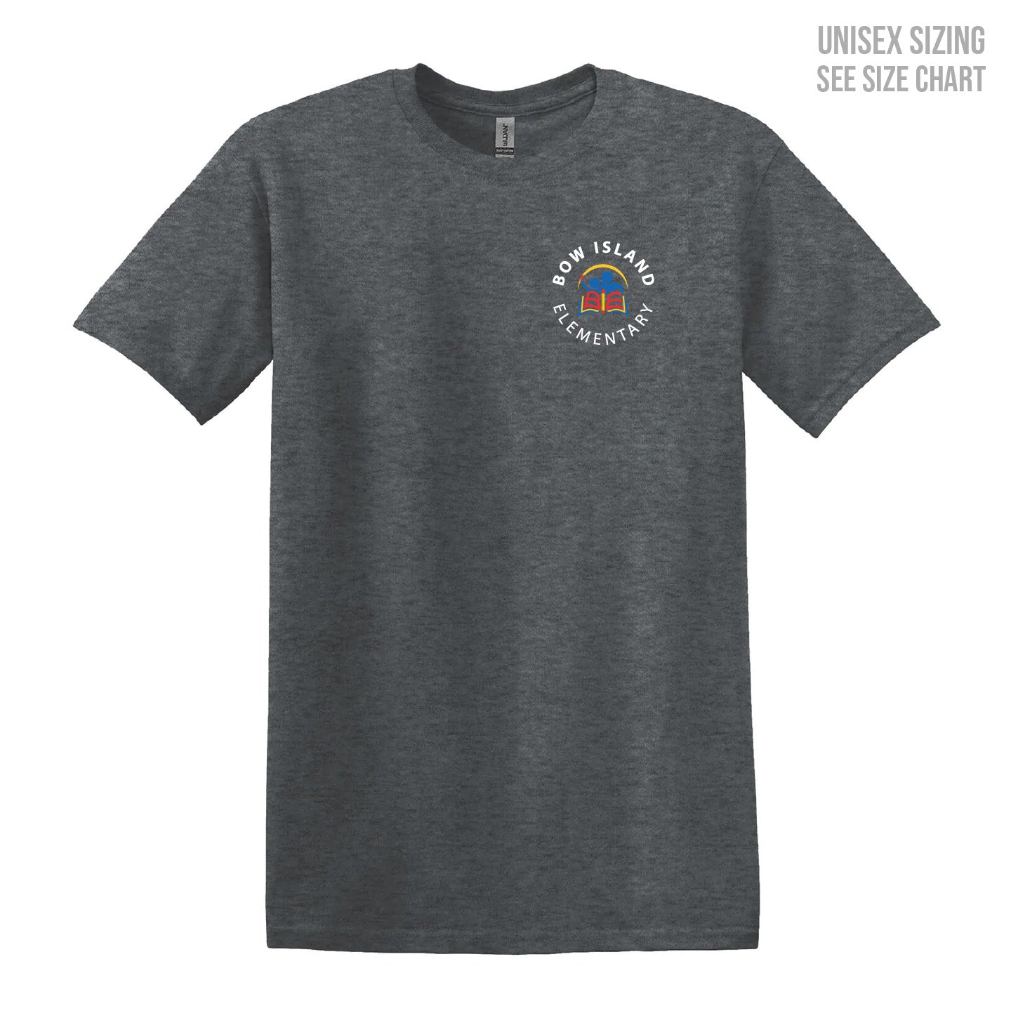 Bow Island Elementary ADULT Small Logo T-Shirt (BOWT003-64000)