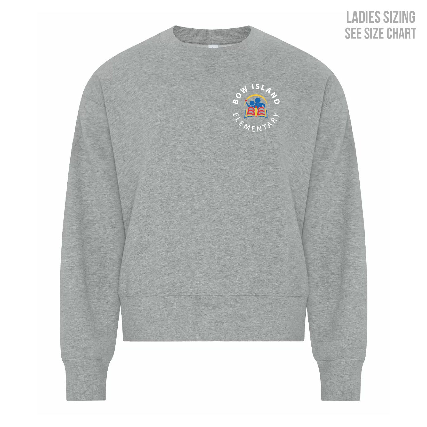 Bow Island Elementary LADIES Cropped Sweatshirt (BOWT003-KOI2240L)