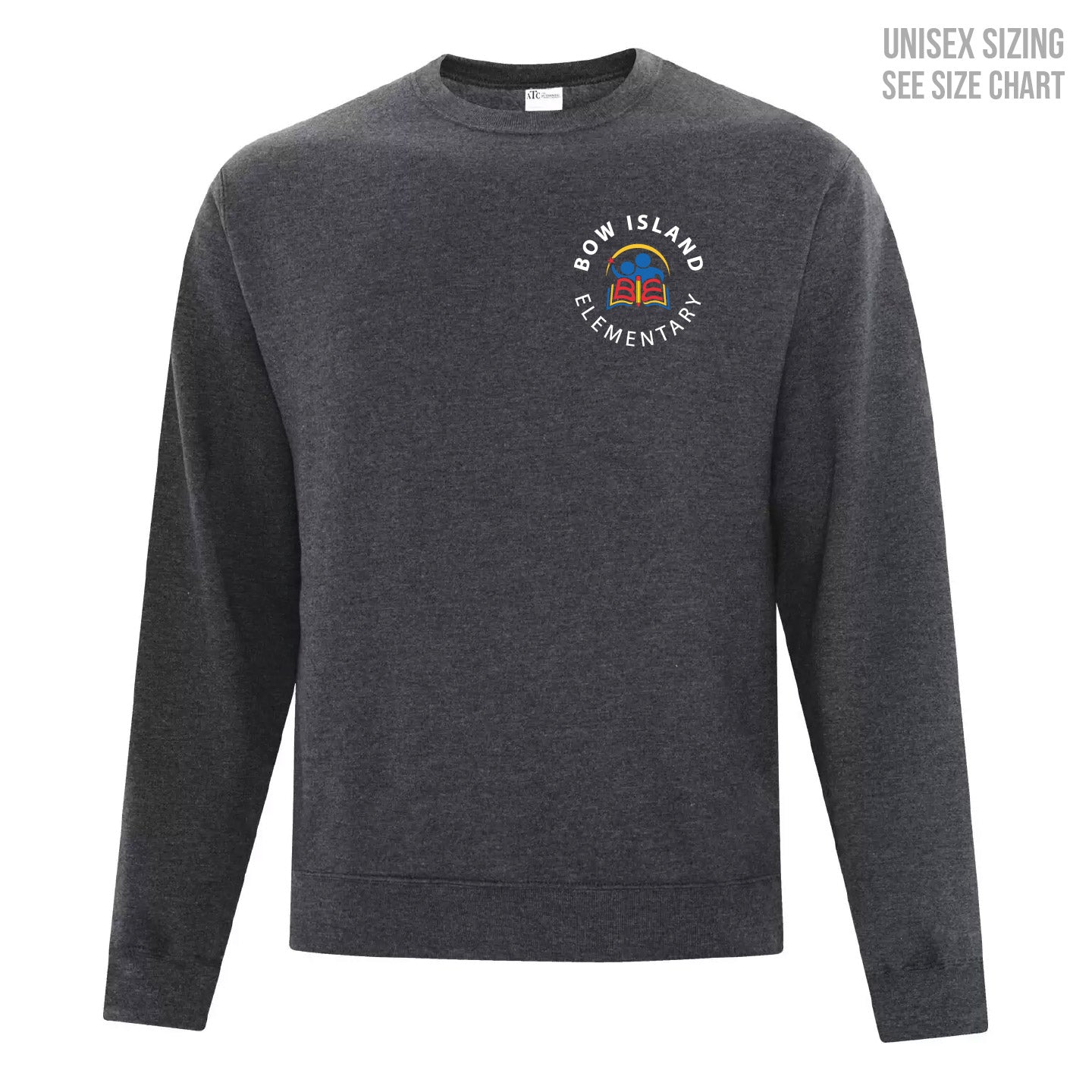 Bow Island Elementary ADULT Small Logo Crewneck Sweatshirt (BOWT003-F2400)