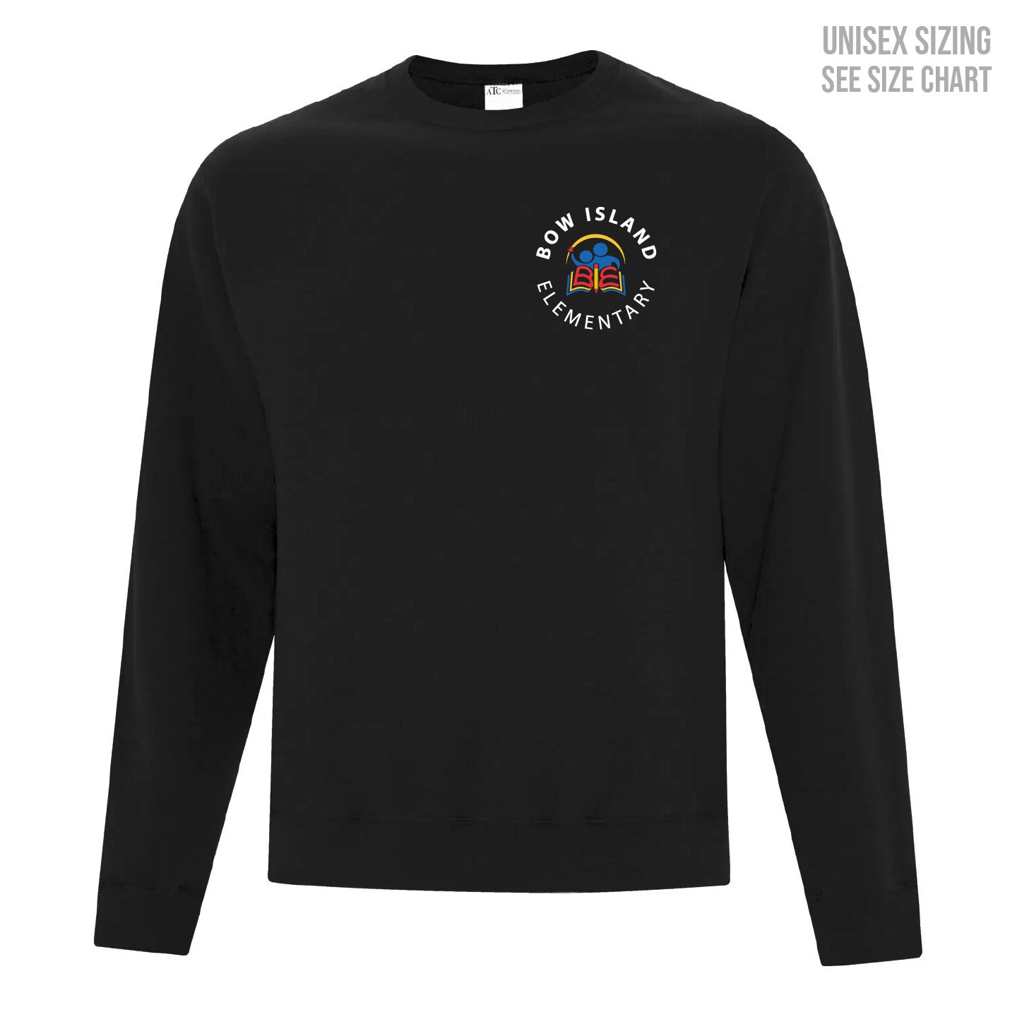 Bow Island Elementary ADULT Small Logo Crewneck Sweatshirt (BOWT003-F2400)