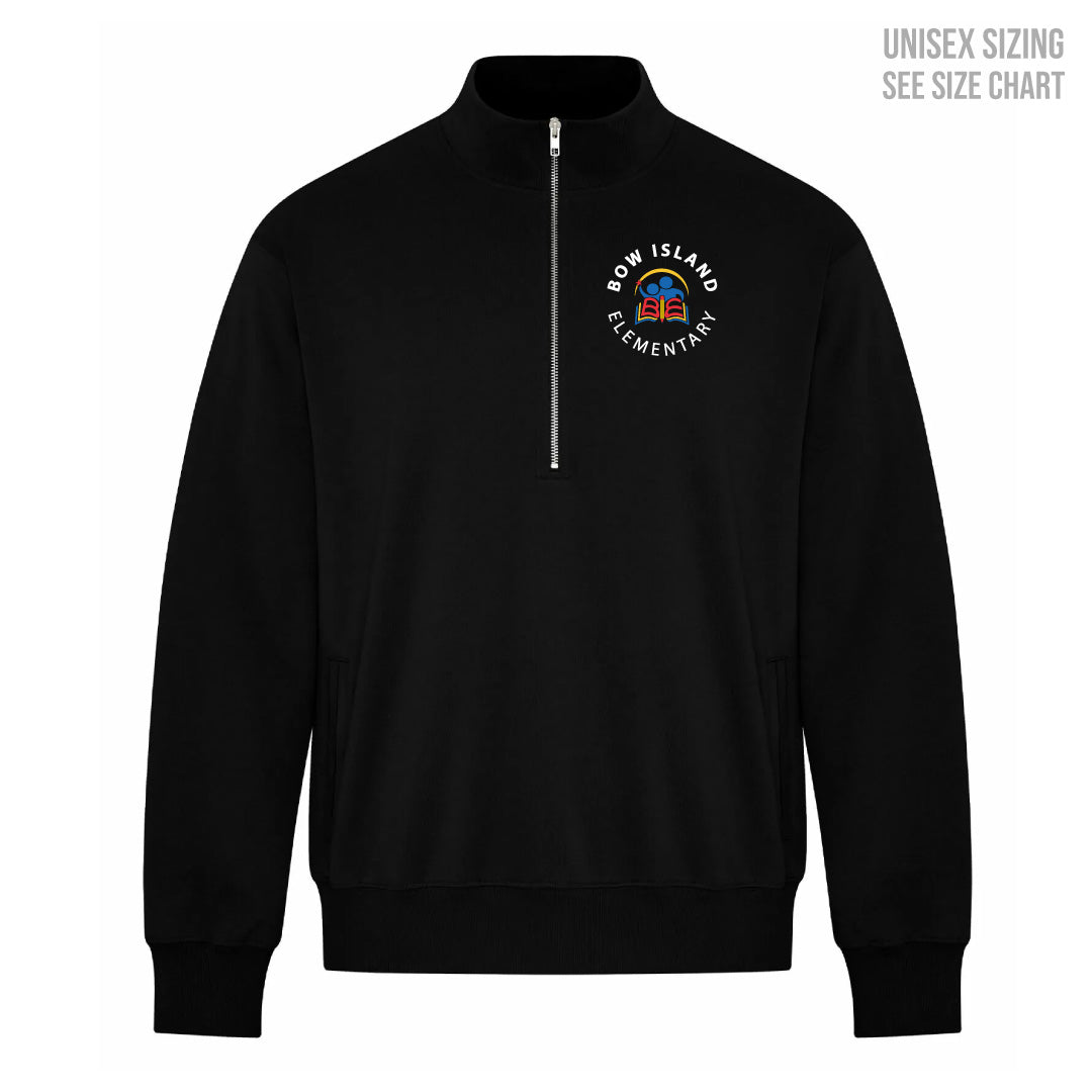 Bow Island Elementary ADULT 1/2 Zip Sweatshirt w/pockets (BOWT003-KOI2270)