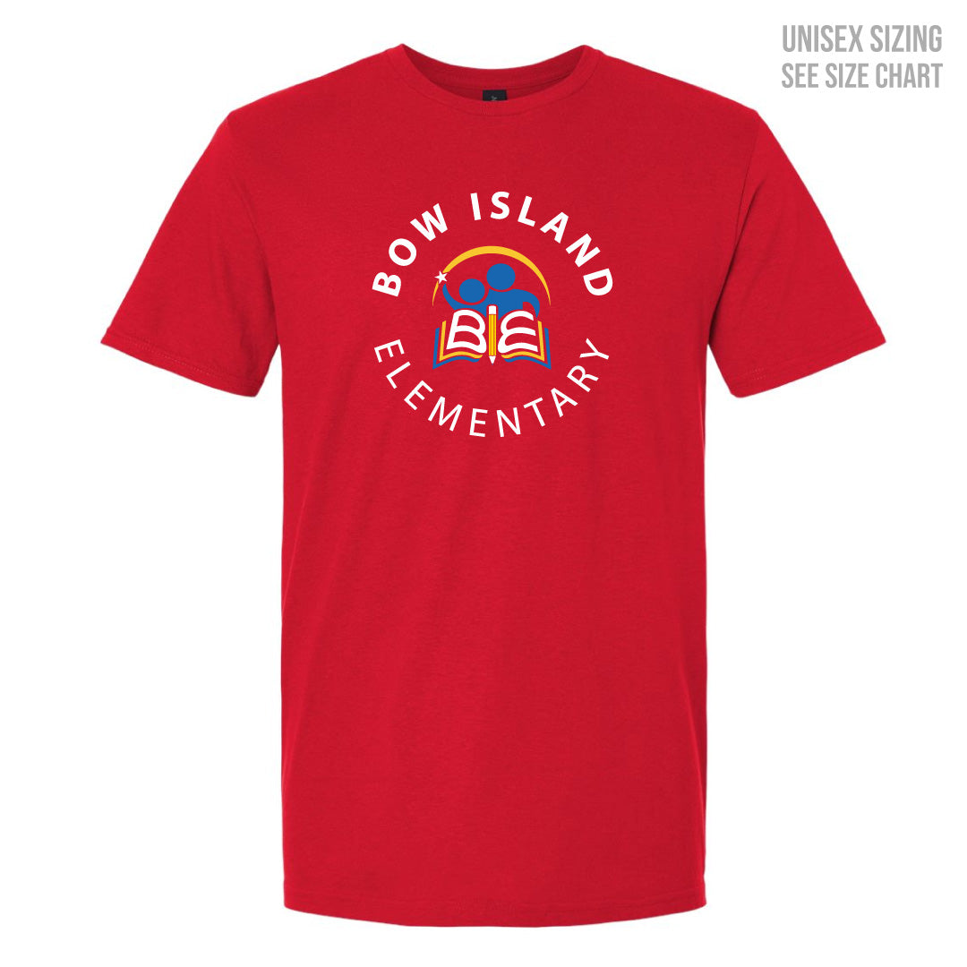 Bow Island Elementary ADULT Red T-Shirt (BOWT005-64000)