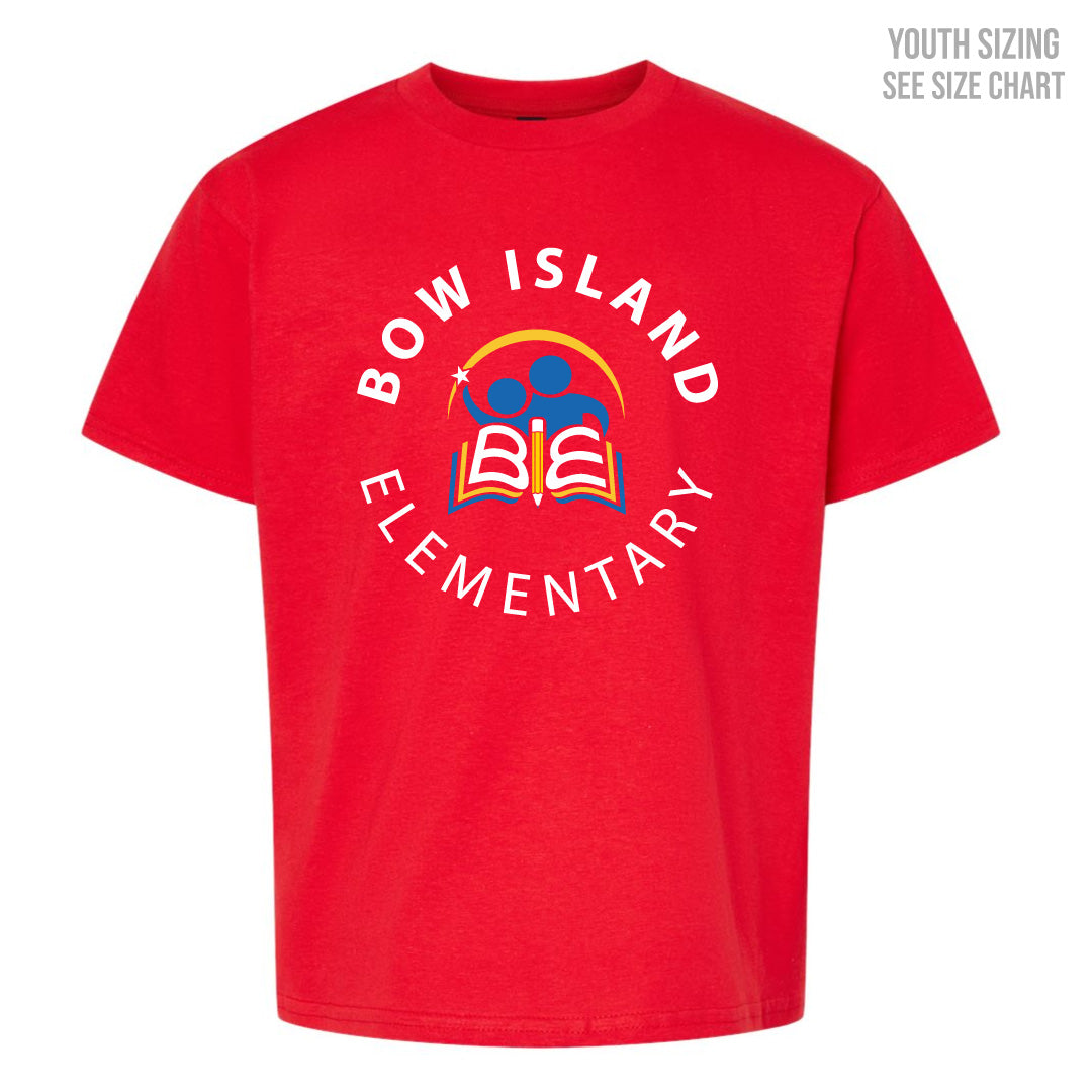 Bow Island Elementary Red YOUTH T-Shirt (BOWT005-ATC1000Y)