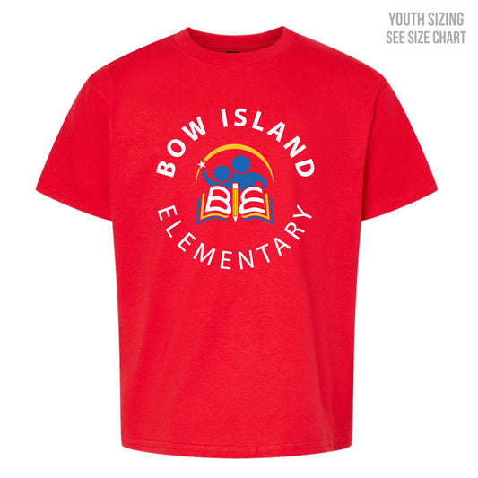Bow Island Elementary Red YOUTH T-Shirt (BOWT005-ATC1000Y)