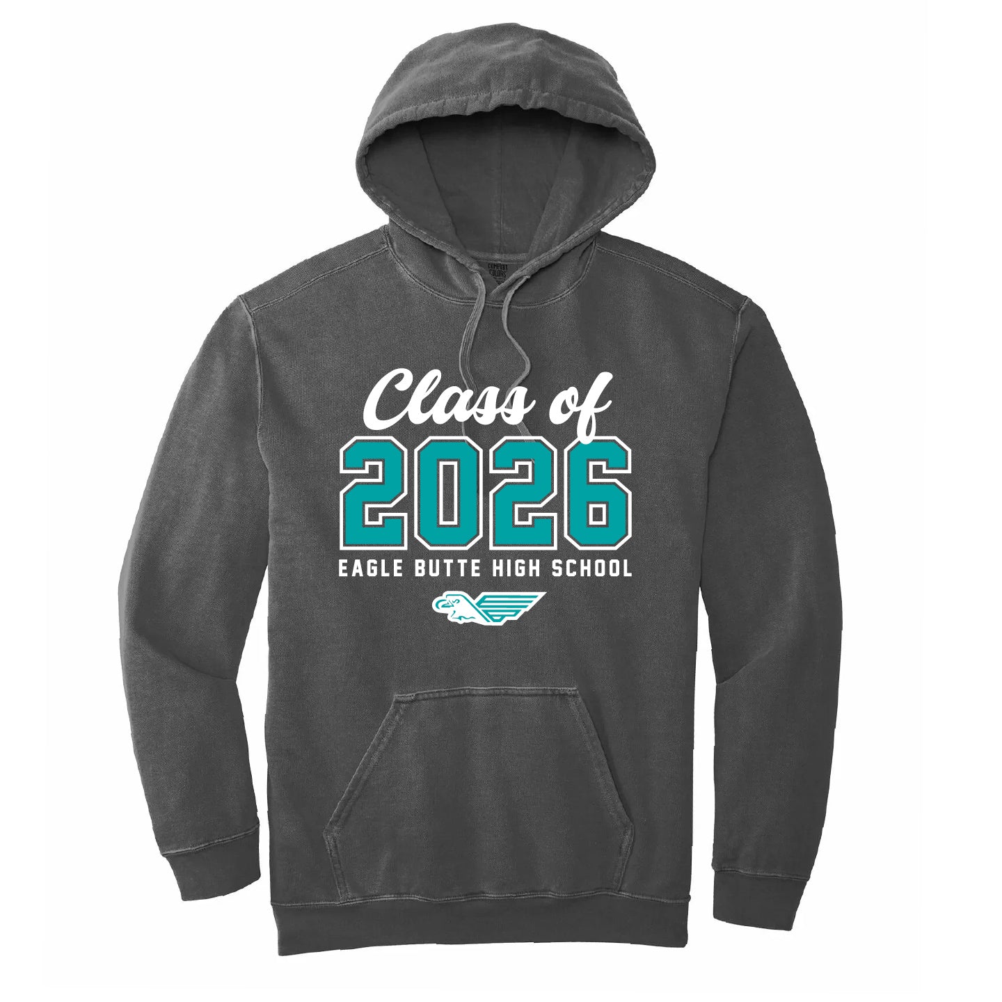EBHS Grad 2026 Retro Pigment Dyed Left Chest Unisex Hoodie (EBGR26T001-1567)