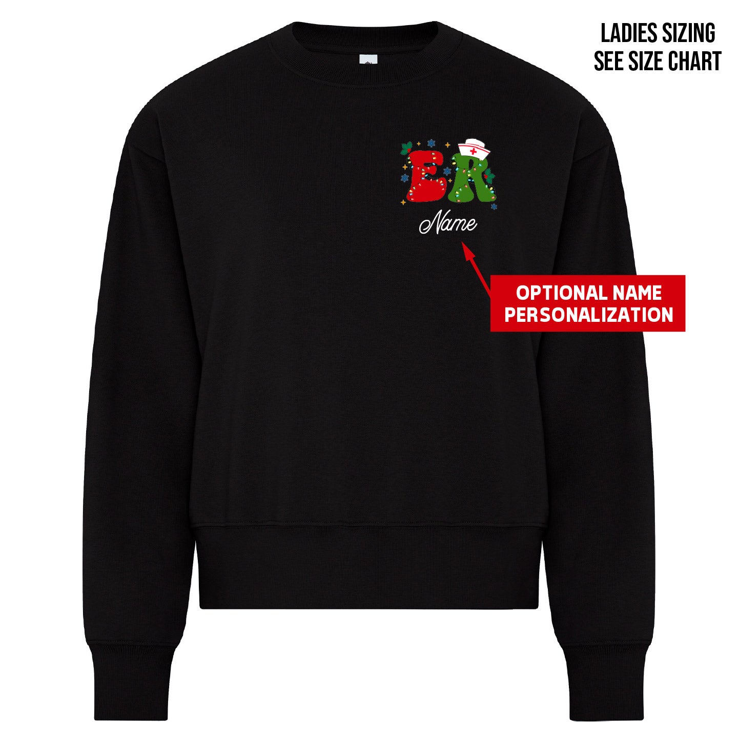 ER Two Print Christmas LADIES Cropped Sweatshirt (ERNT003/004-KOI2240L)