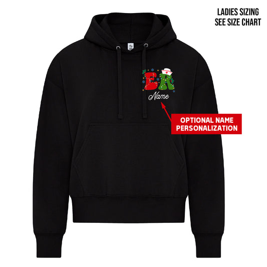 ER Two Print Christmas LADIES Cropped Hoodie (ERNT003/004-KOI2250L)