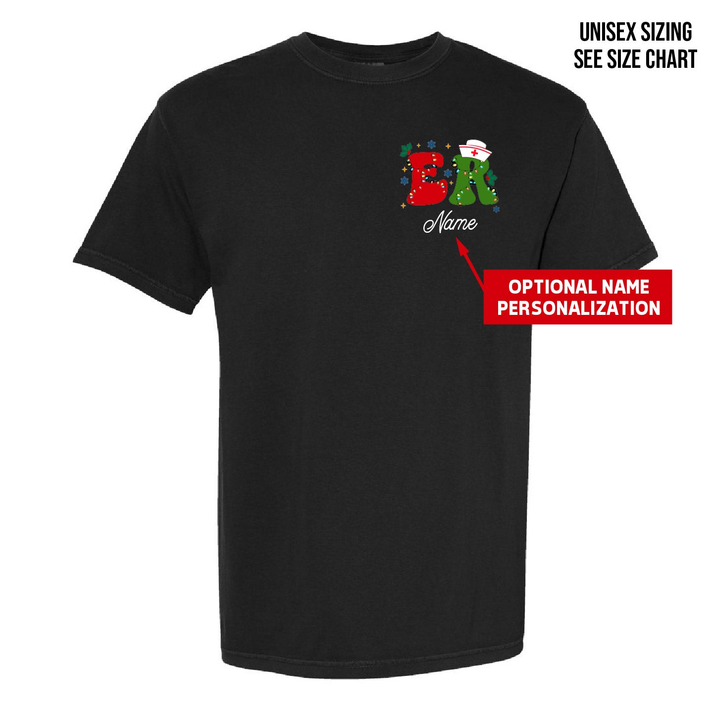 ER Two Print Christmas Retro Dyed Unisex Ringspun T-Shirt (ERNT003/004-1717)