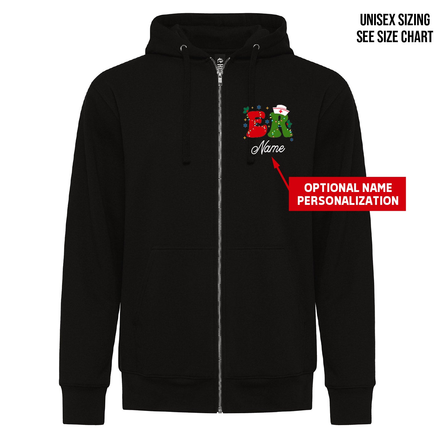 ER Two Print Christmas Unisex Triblend Zip Hoodie (ERNT003/004-KOI2052)