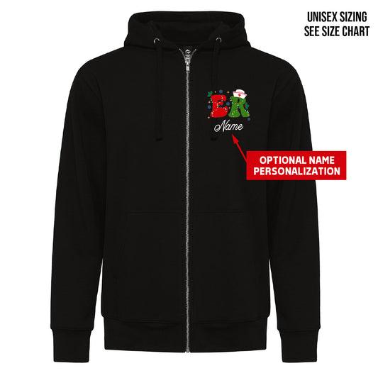 ER Two Print Christmas Unisex Triblend Zip Hoodie (ERNT003/004-KOI2052)