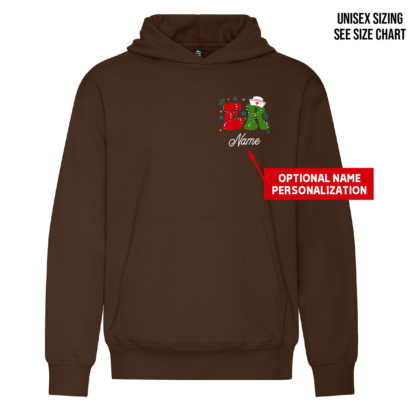 ER Two Print Christmas UNISEX Pullover Hoodie (ERNT003/004-KOI2250)