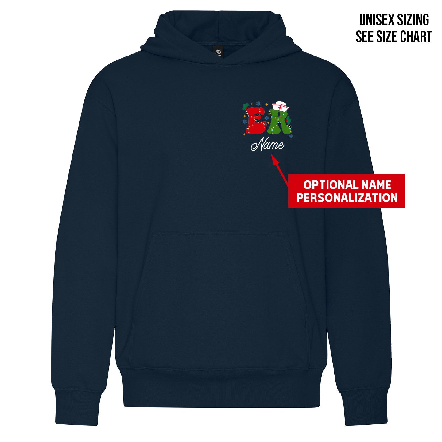 ER Two Print Christmas UNISEX Pullover Hoodie (ERNT003/004-KOI2250)